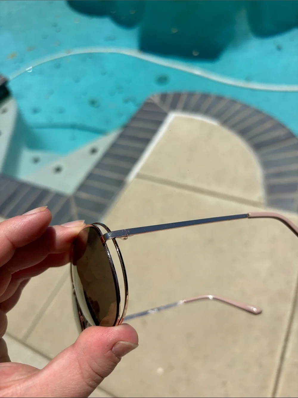 libby. edelman Gold Aviator Sunglasses with Brown Lenses